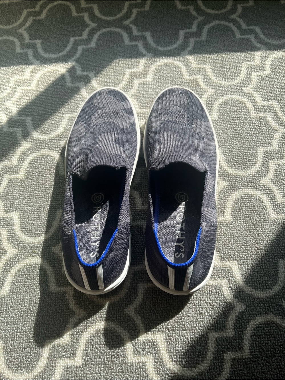 Rothy’s- The original slip on sneakers- navy camo